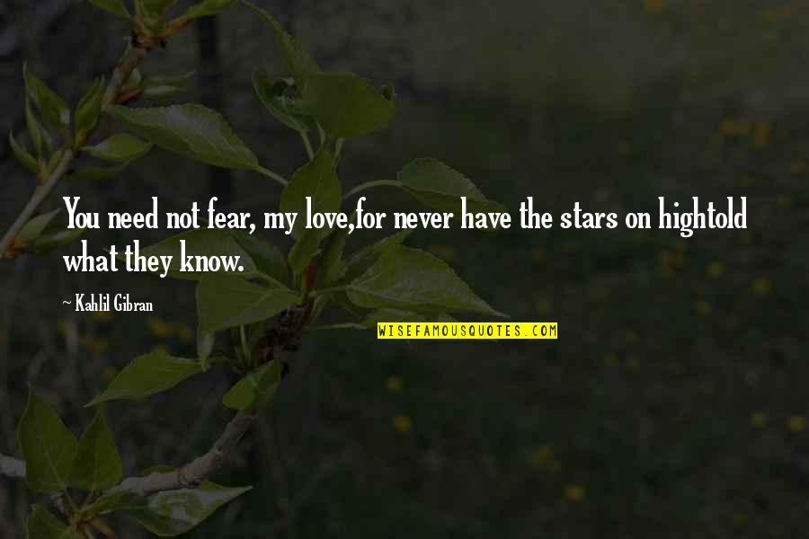 Daneshia Cloyd Quotes By Kahlil Gibran: You need not fear, my love,for never have