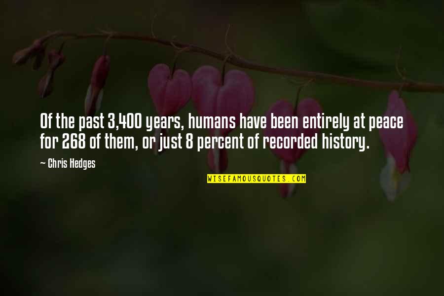 Daneyl Quotes By Chris Hedges: Of the past 3,400 years, humans have been