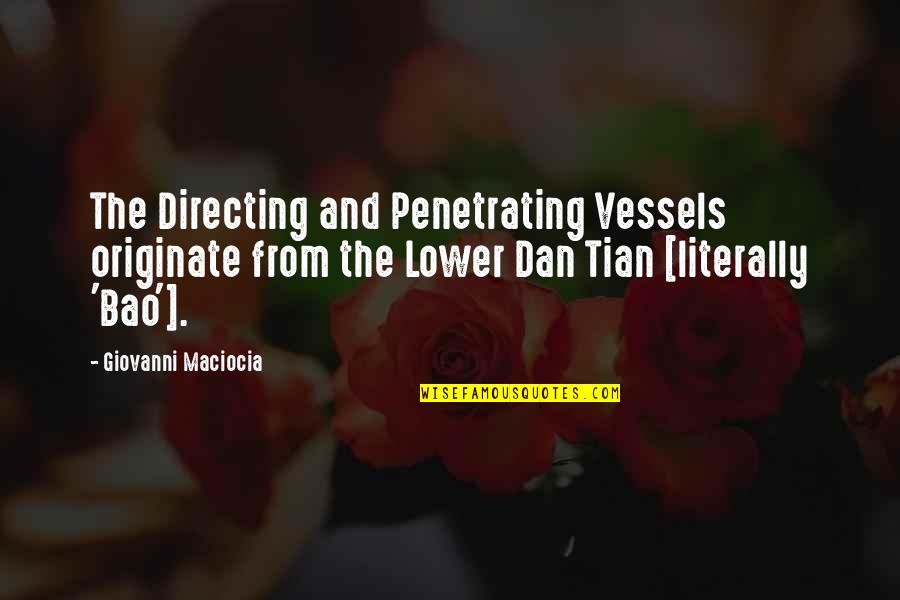 Dang Good Quotes By Giovanni Maciocia: The Directing and Penetrating Vessels originate from the