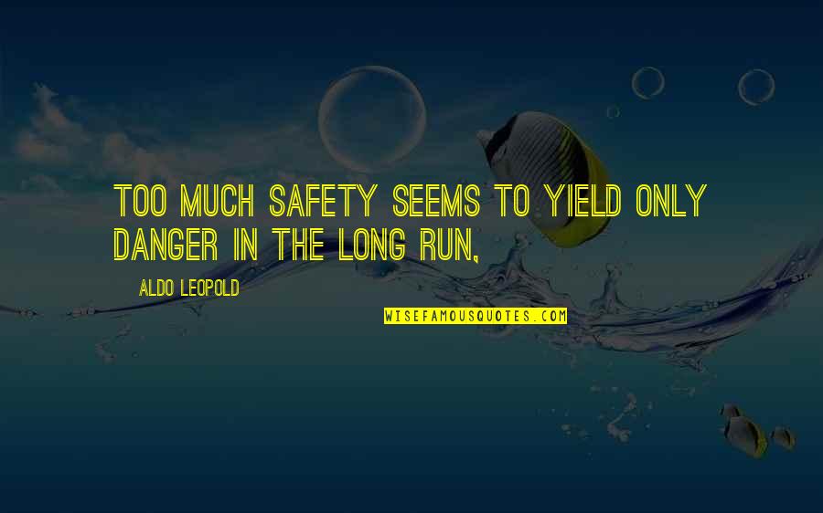 Danger And Safety Quotes By Aldo Leopold: Too much safety seems to yield only danger