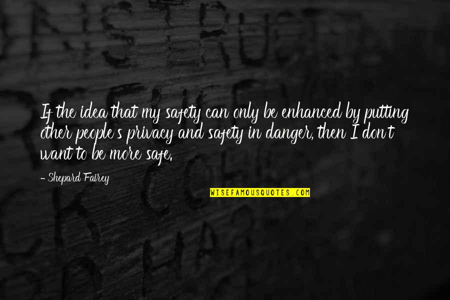 Danger And Safety Quotes By Shepard Fairey: If the idea that my safety can only