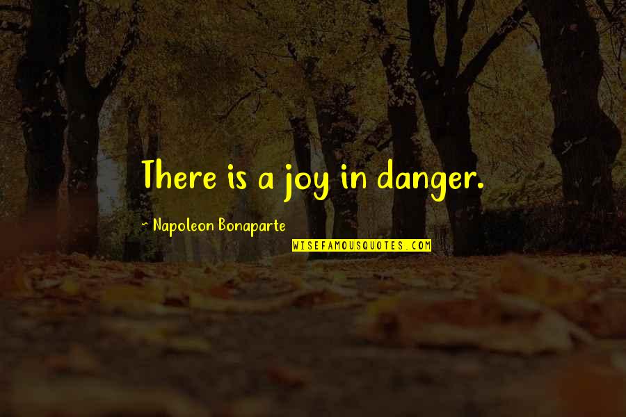 Danger Danger Quotes By Napoleon Bonaparte: There is a joy in danger. Danger Danger Quotes By Napoleon Bonaparte: There is a joy in danger.