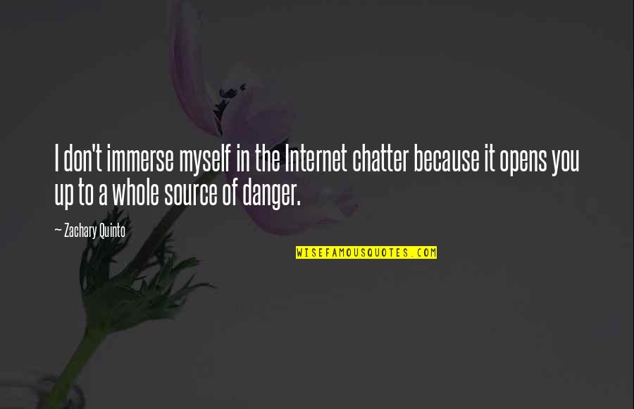 Danger Of Internet Quotes By Zachary Quinto: I don't immerse myself in the Internet chatter