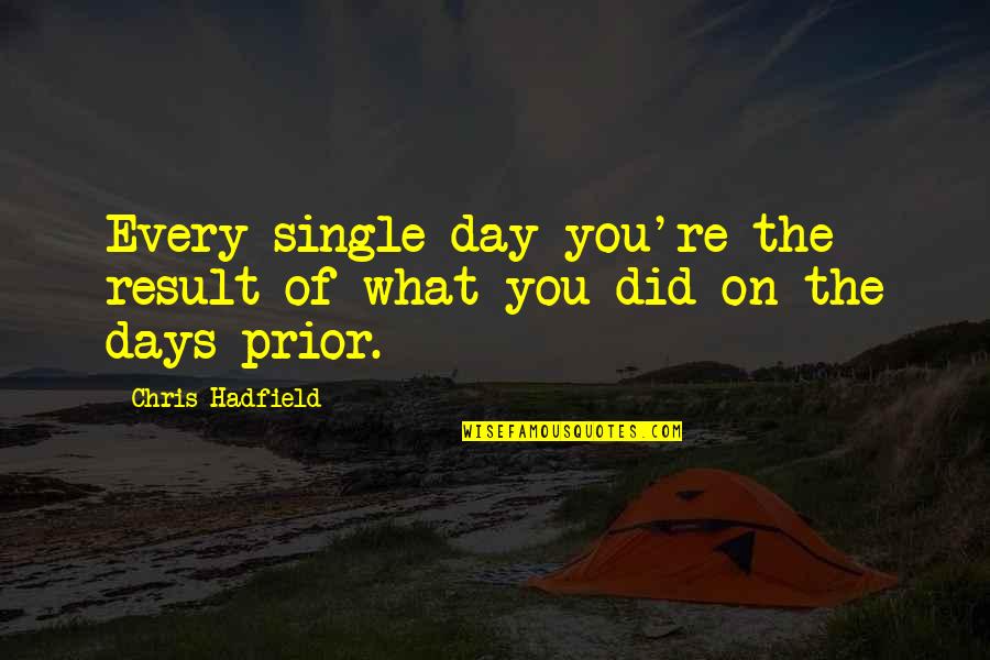 Danger Of Knowledge Quotes By Chris Hadfield: Every single day you're the result of what