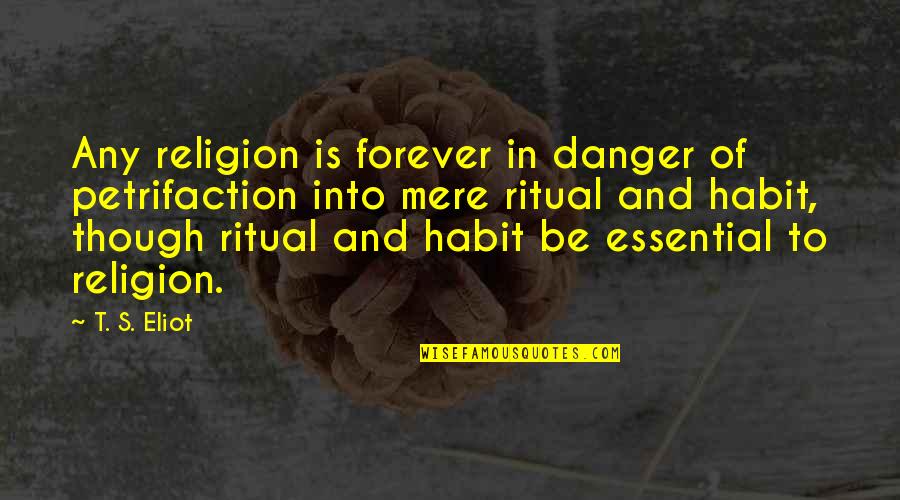 Danger Of Religion Quotes By T. S. Eliot: Any religion is forever in danger of petrifaction