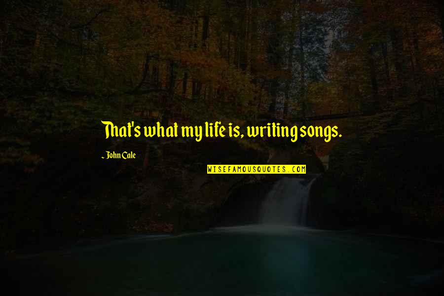 Dangereux Plaque Quotes By John Cale: That's what my life is, writing songs. Dangereux Plaque Quotes By John Cale: That's what my life is, writing songs.