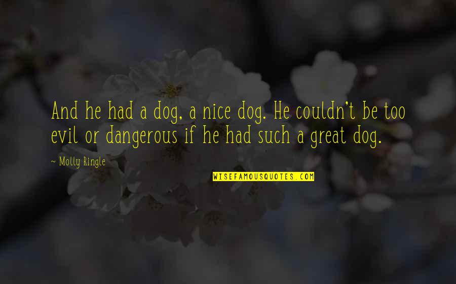 Dangerous Dog Quotes By Molly Ringle: And he had a dog, a nice dog.