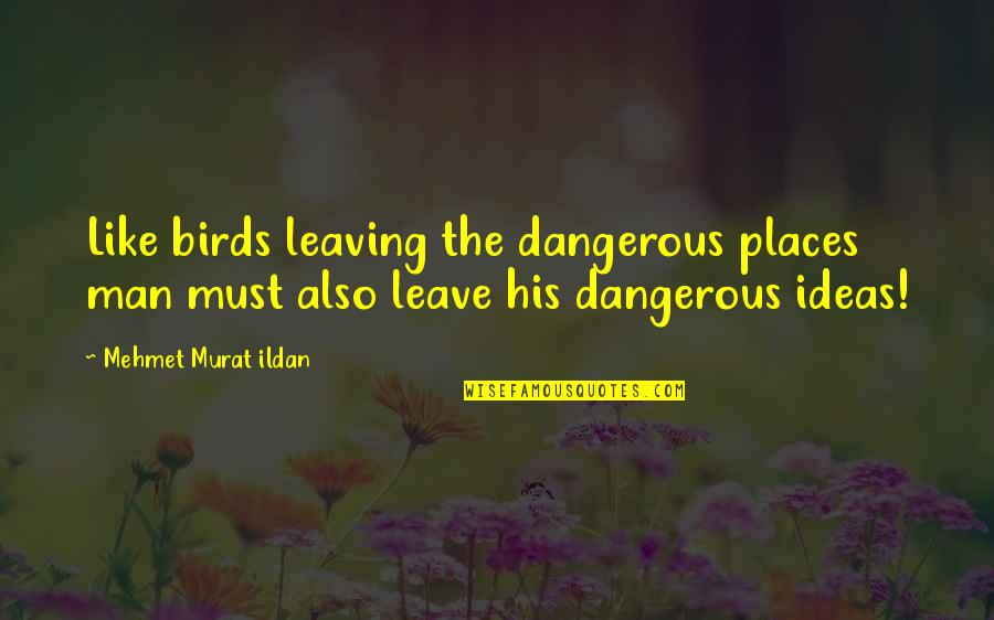 Dangerous Ideas Quotes By Mehmet Murat Ildan: Like birds leaving the dangerous places man must