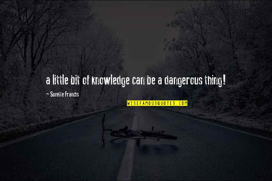 Dangerous Knowledge Quotes By Suzette Francis: a little bit of knowledge can be a