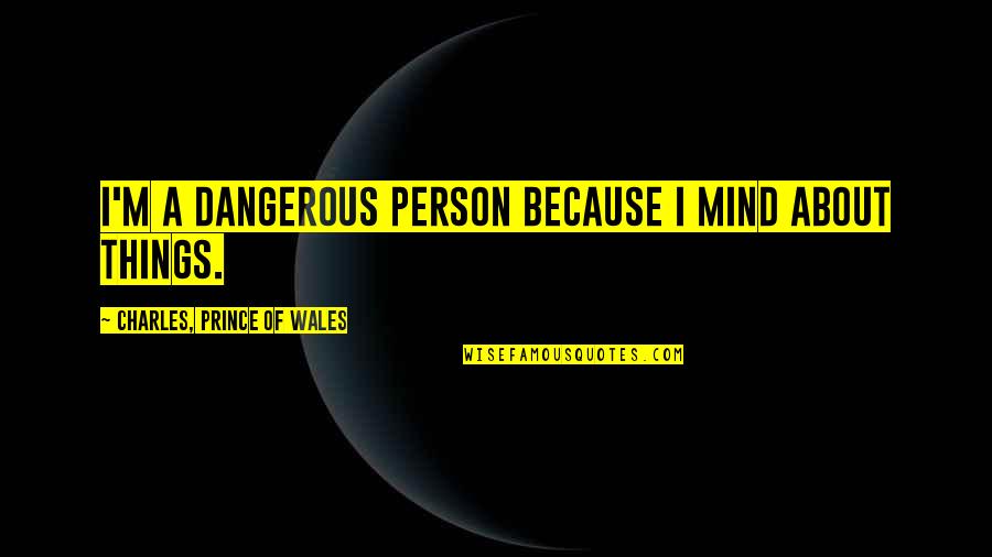 Dangerous Person Quotes By Charles, Prince Of Wales: I'm a dangerous person because I mind about