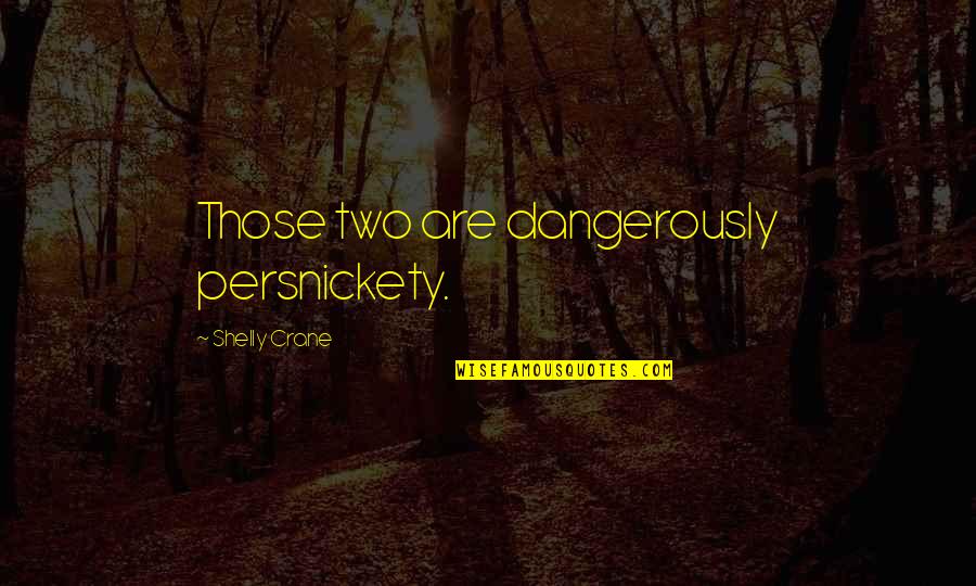 Dangerously Quotes By Shelly Crane: Those two are dangerously persnickety.