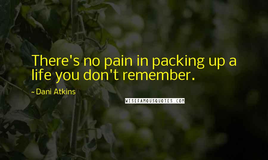 Dani Atkins quotes: There's no pain in packing up a life you don't remember.
