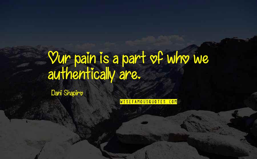 Dani Shapiro Quotes By Dani Shapiro: Our pain is a part of who we