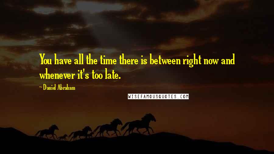 Daniel Abraham quotes: You have all the time there is between right now and whenever it's too late.