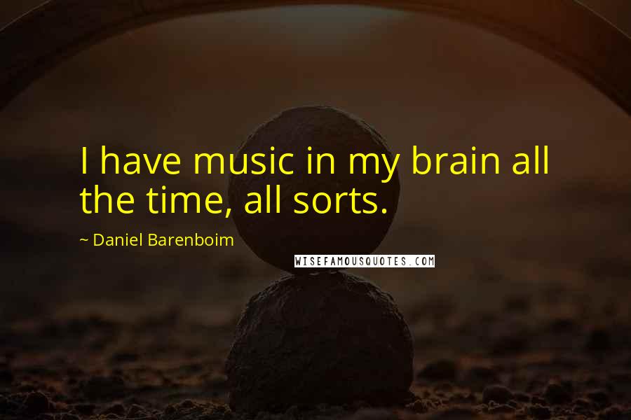 Daniel Barenboim quotes: I have music in my brain all the time, all sorts.