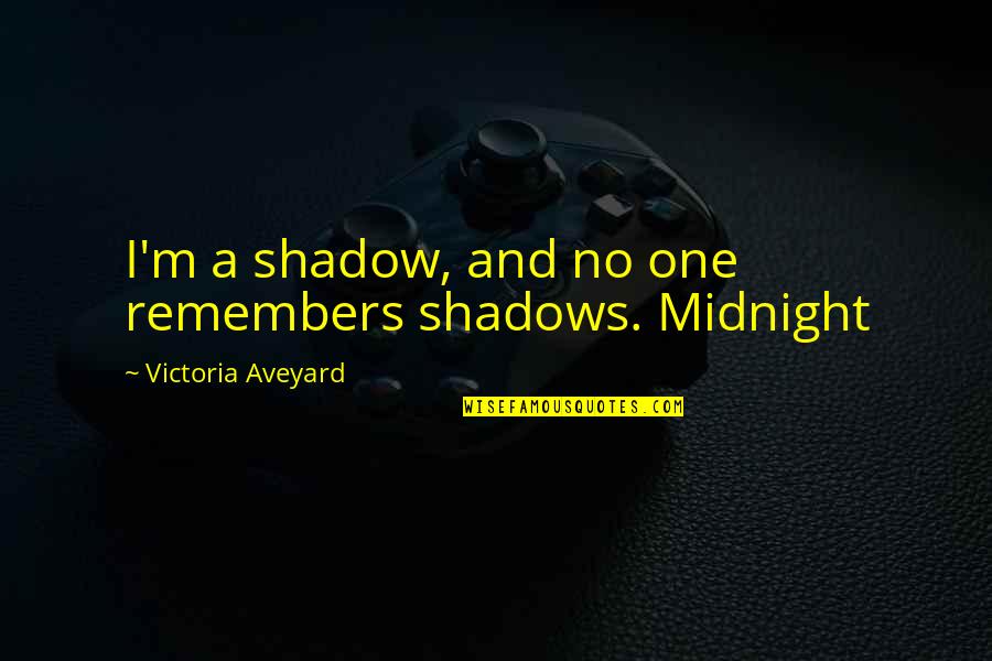 Daniel Bell Sociologist Quotes By Victoria Aveyard: I'm a shadow, and no one remembers shadows.