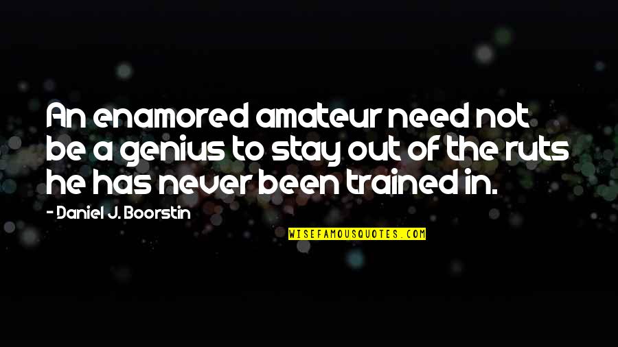 Daniel Boorstin Quotes By Daniel J. Boorstin: An enamored amateur need not be a genius Daniel Boorstin Quotes By Daniel J. Boorstin: An enamored amateur need not be a genius