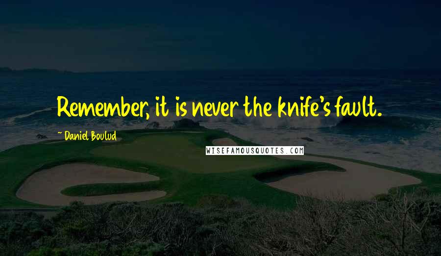 Daniel Boulud quotes: Remember, it is never the knife's fault.