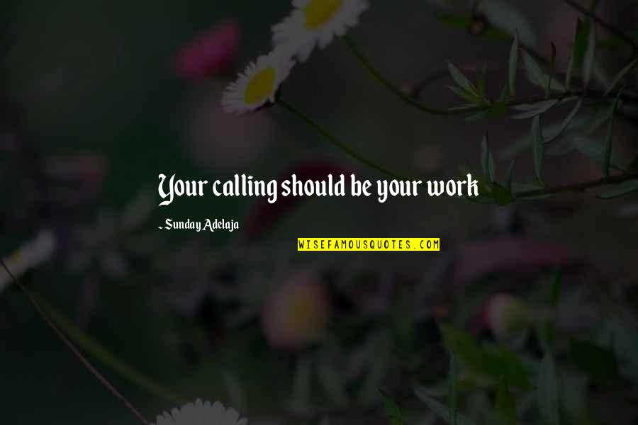 Daniel Cohn Bendit Quotes By Sunday Adelaja: Your calling should be your work