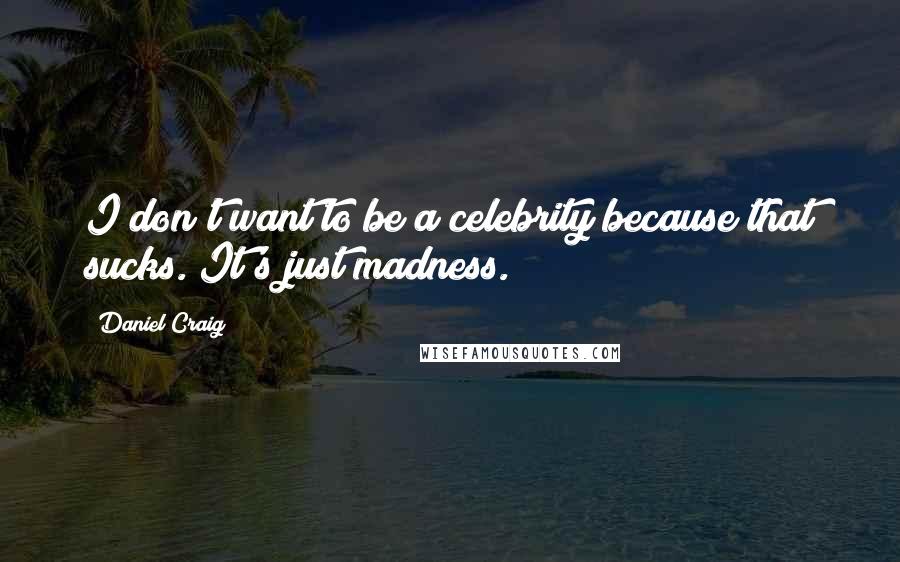 Daniel Craig quotes: I don't want to be a celebrity because that sucks. It's just madness.
