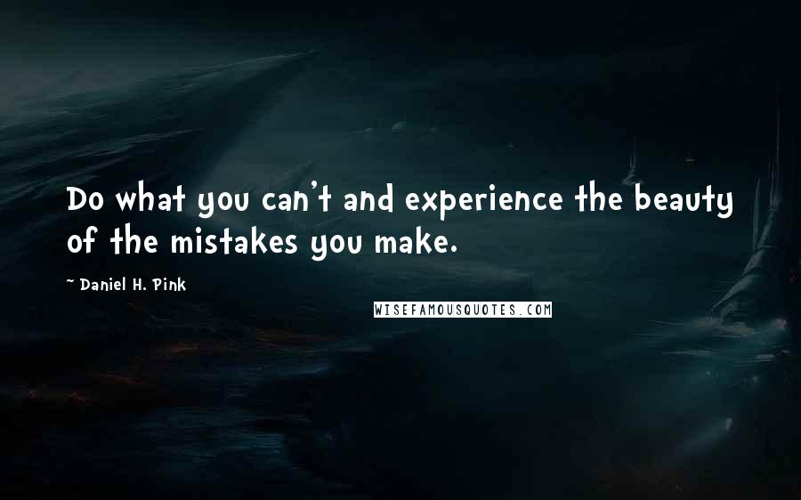 Daniel H. Pink quotes: Do what you can't and experience the beauty of the mistakes you make.