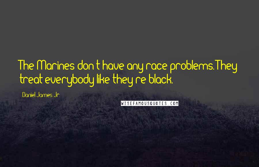 Daniel James Jr. quotes: The Marines don't have any race problems. They treat everybody like they're black.