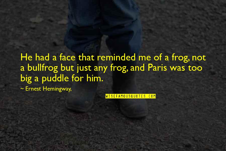 Daniel Matsunaga Quotes By Ernest Hemingway,: He had a face that reminded me of Daniel Matsunaga Quotes By Ernest Hemingway,: He had a face that reminded me of