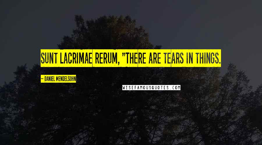 Daniel Mendelsohn quotes: sunt lacrimae rerum, "There are tears in things.