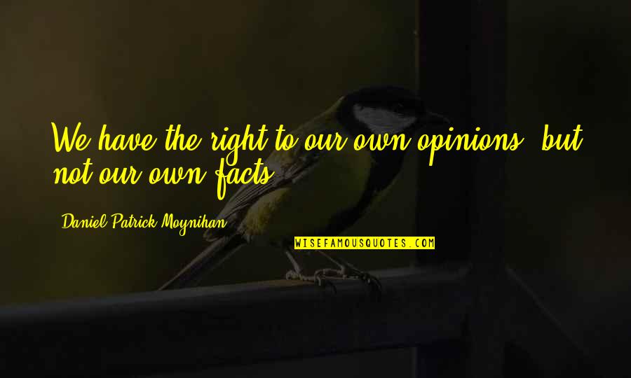 Daniel Moynihan Quotes By Daniel Patrick Moynihan: We have the right to our own opinions, Daniel Moynihan Quotes By Daniel Patrick Moynihan: We have the right to our own opinions,