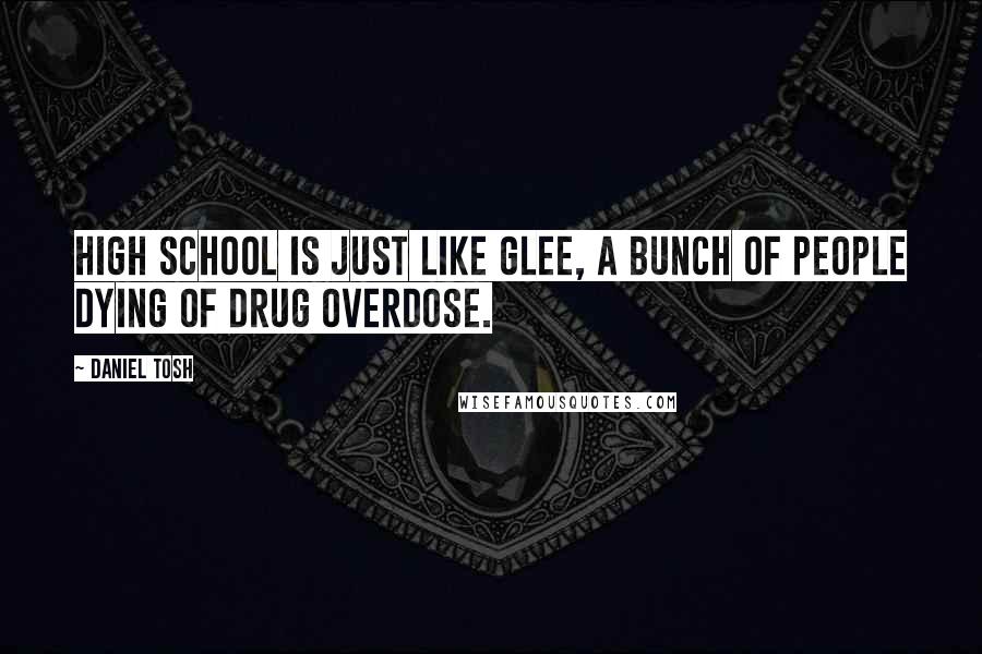 Daniel Tosh quotes: High school is just like glee, a bunch of people dying of drug overdose.