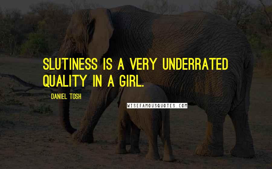 Daniel Tosh quotes: Slutiness is a very underrated quality in a girl.