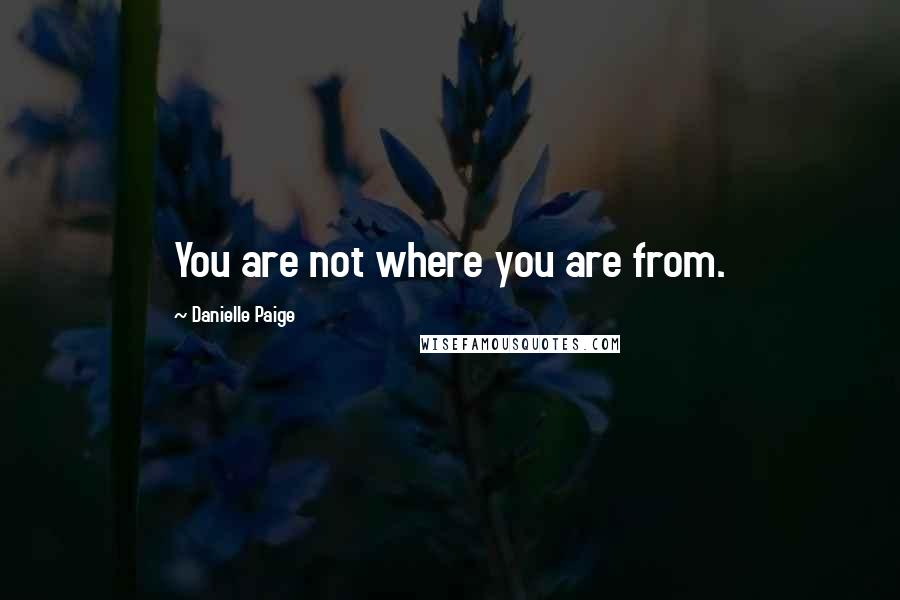 Danielle Paige quotes: You are not where you are from. Danielle Paige quotes: You are not where you are from.