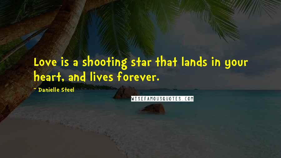Danielle Steel quotes: Love is a shooting star that lands in your heart, and lives forever.