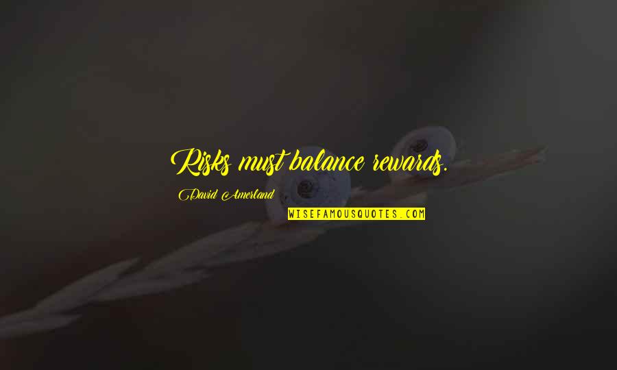 Daniely Moreira Quotes By David Amerland: Risks must balance rewards.