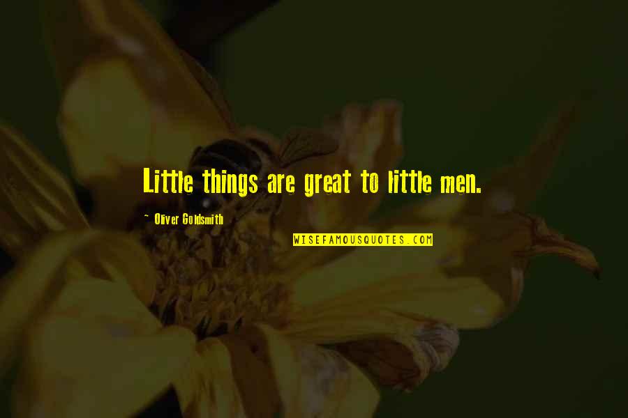 Danishevsky Quotes By Oliver Goldsmith: Little things are great to little men.