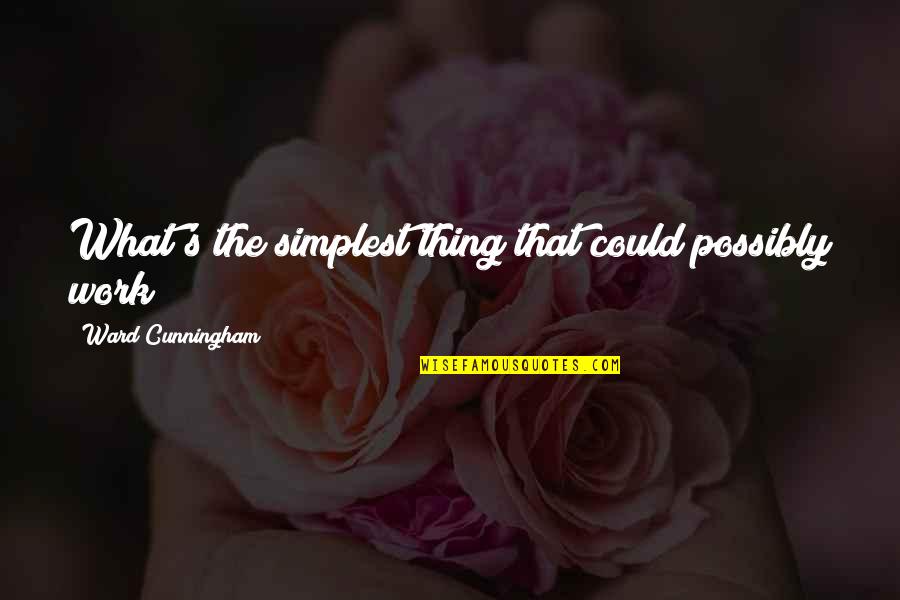 Danisnotonfire Sarcastic Quotes By Ward Cunningham: What's the simplest thing that could possibly work?