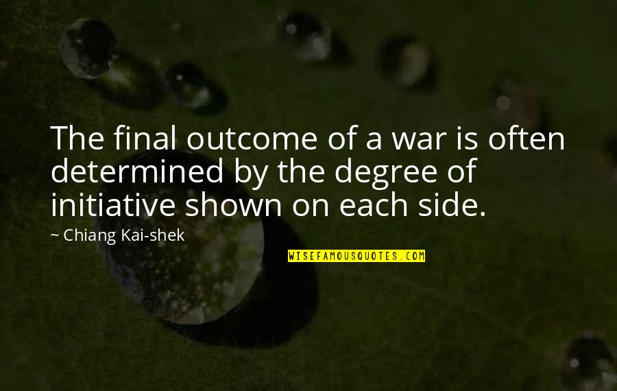 Danjean Arnaud Quotes By Chiang Kai-shek: The final outcome of a war is often