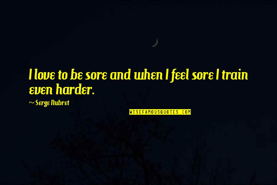 Dankat Quotes By Serge Nubret: I love to be sore and when I Dankat Quotes By Serge Nubret: I love to be sore and when I