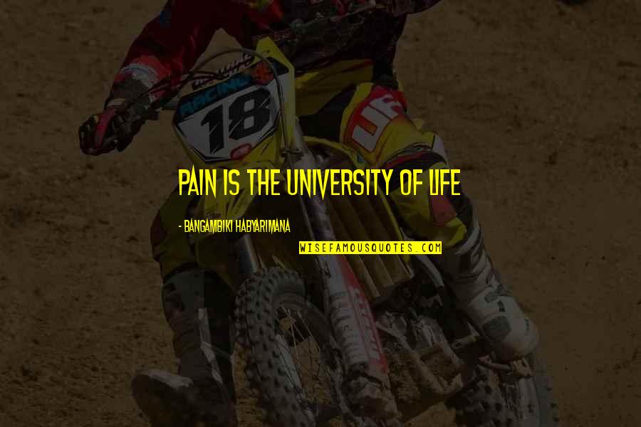 Dannhauser Kwazulu Quotes By Bangambiki Habyarimana: Pain is the University of Life