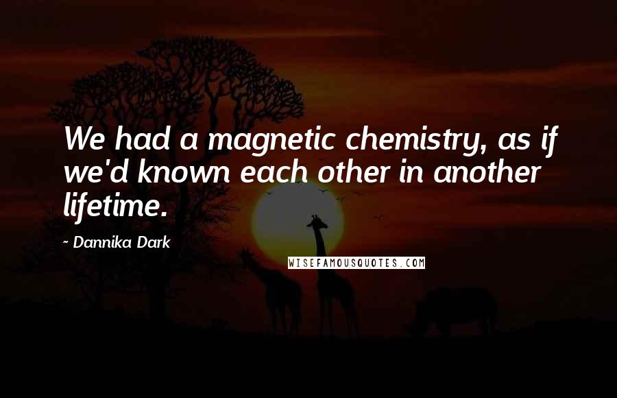 Dannika Dark quotes: We had a magnetic chemistry, as if we'd known each other in another lifetime.