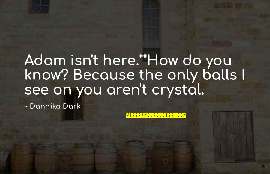 Dannika Dark Quotes By Dannika Dark: Adam isn't here.""How do you know? Because the