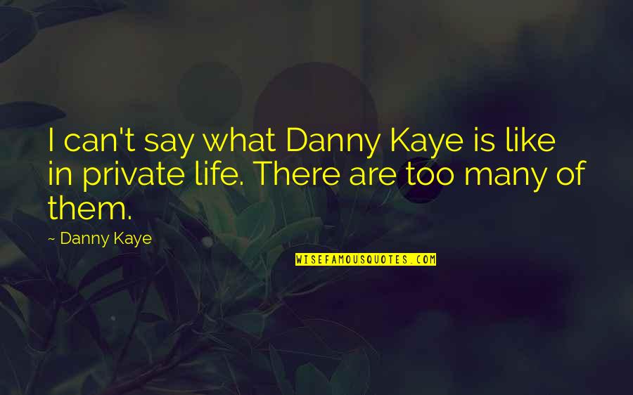 Danny Kaye Quotes By Danny Kaye: I can't say what Danny Kaye is like