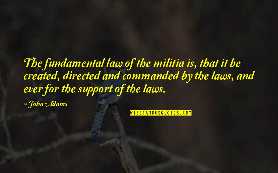 Danny Meyer Hospitality Quotes By John Adams: The fundamental law of the militia is, that Danny Meyer Hospitality Quotes By John Adams: The fundamental law of the militia is, that