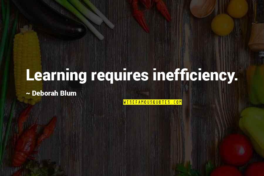 Danson Decor Quotes By Deborah Blum: Learning requires inefficiency.