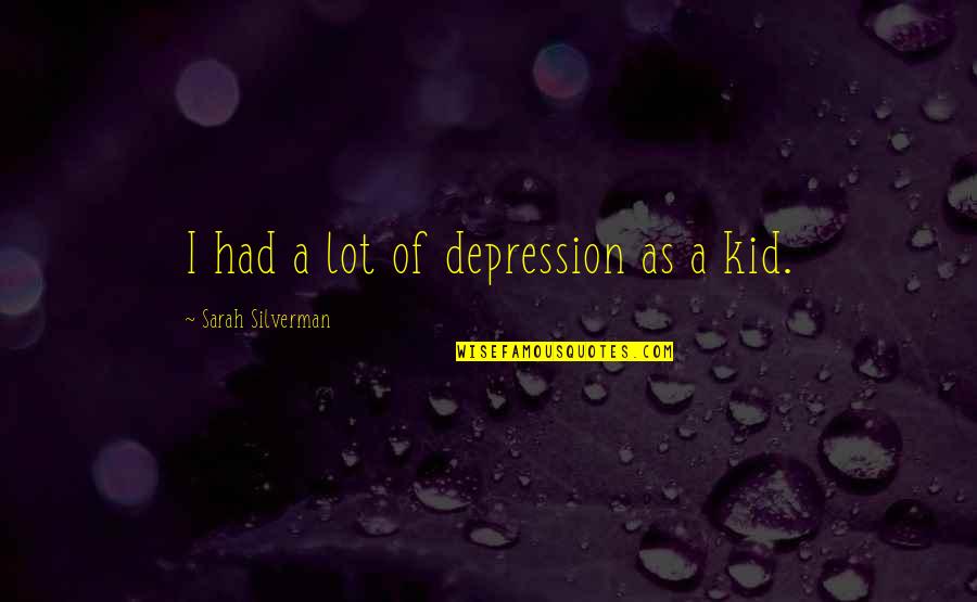 Dantini Quotes By Sarah Silverman: I had a lot of depression as a