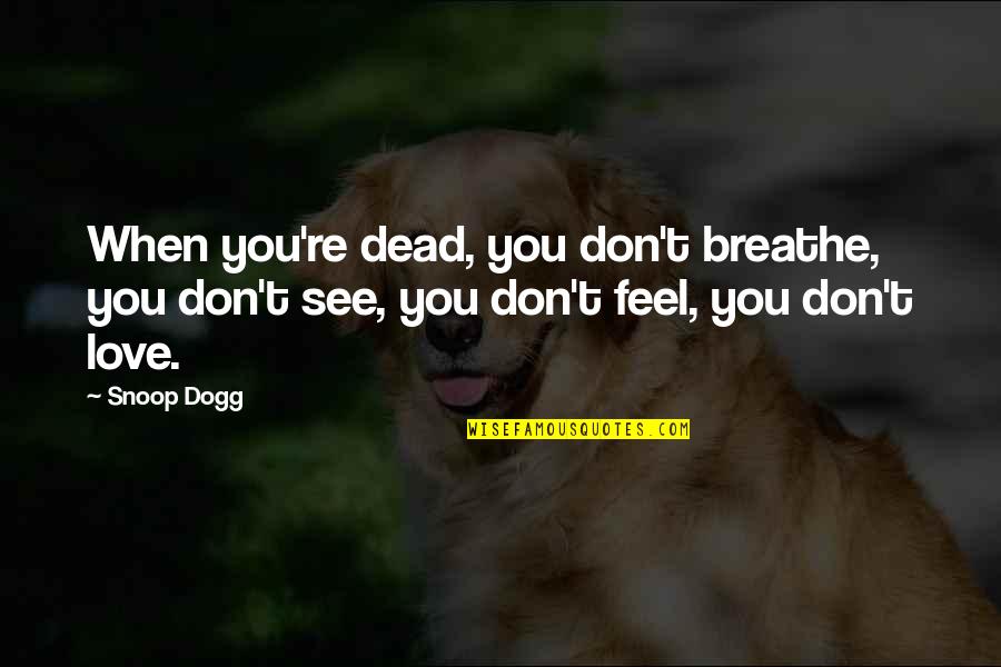 Danuser Auger Quotes By Snoop Dogg: When you're dead, you don't breathe, you don't