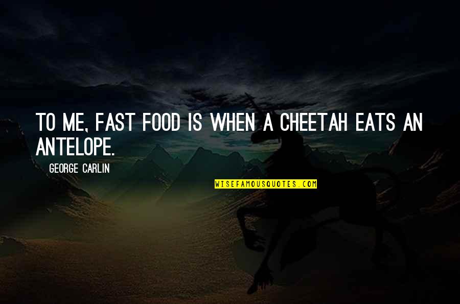 Dappy No Regrets Quotes By George Carlin: To me, fast food is when a cheetah