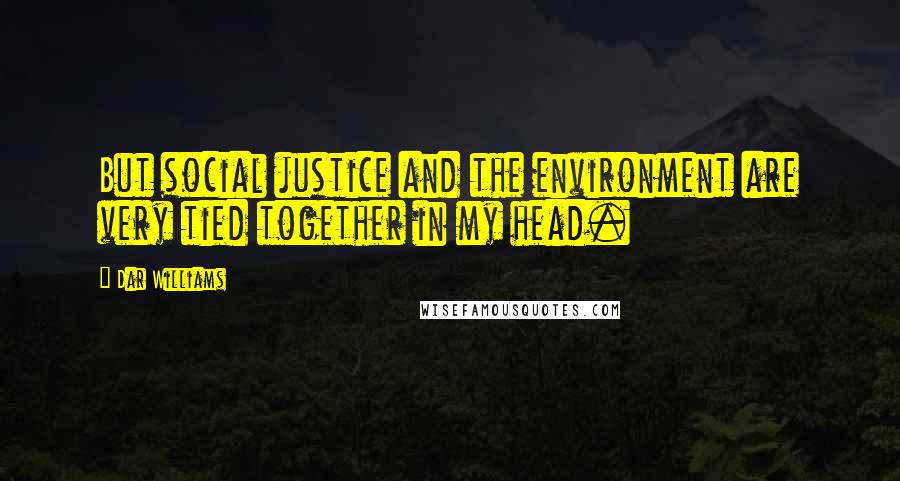Dar Williams quotes: But social justice and the environment are very tied together in my head.