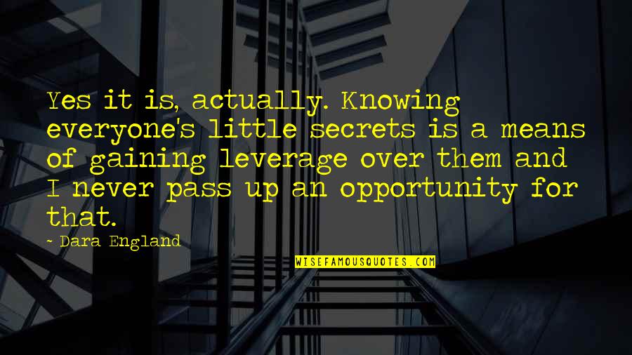 Dara O'briain Quotes By Dara England: Yes it is, actually. Knowing everyone's little secrets