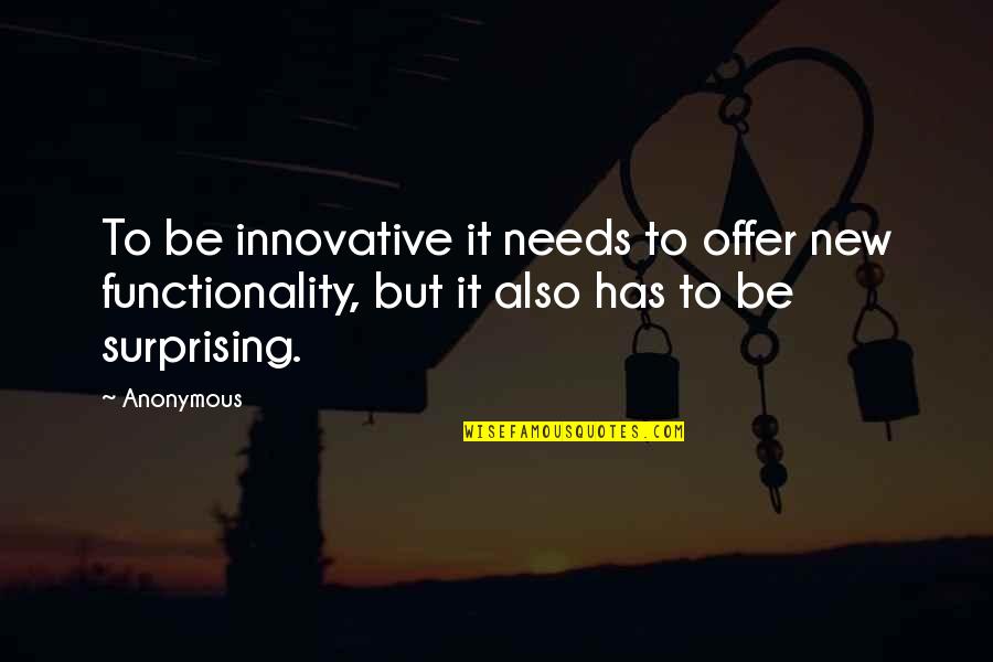Darahnya Amat Quotes By Anonymous: To be innovative it needs to offer new